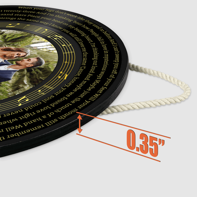 Custom Round Sign, Customizable Song Lyrics, Photo And Text, Vinyl Record