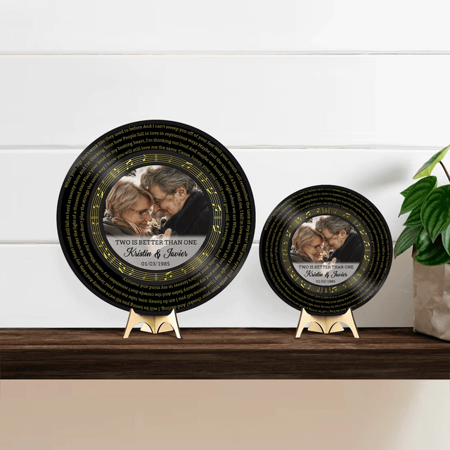 Custom Round Sign, Customizable Song Lyrics, Photo And Text, Vinyl Record