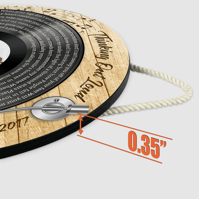 Custom Round Sign, Customizable Song Lyrics, Photo And Text, Vinyl Record Player