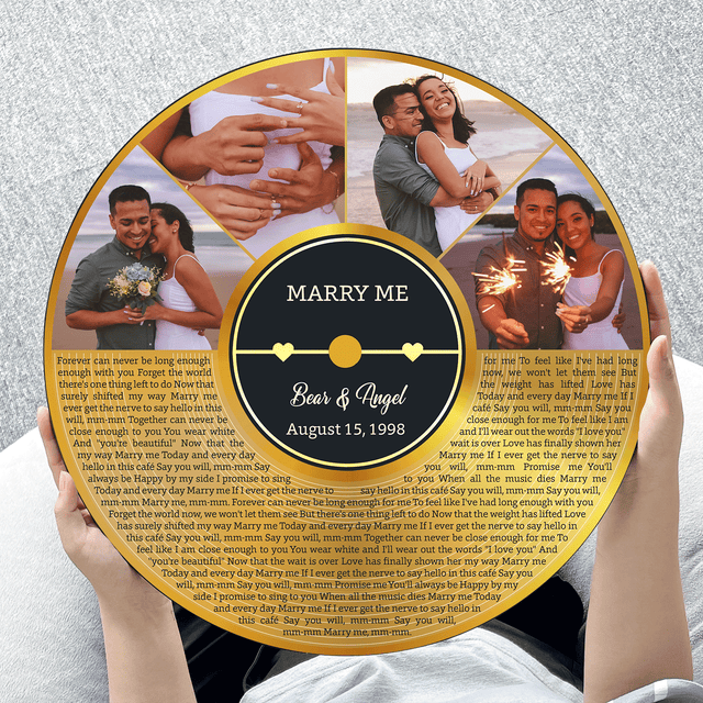 Custom Round Sign, Customizable Song Lyrics, Photo And Text, Half Vinyl Record