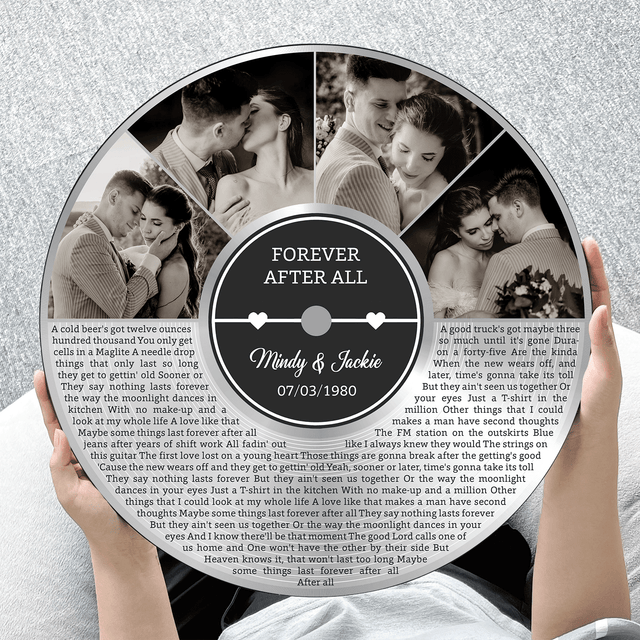 Custom Round Sign, Customizable Song Lyrics, Photo And Text, Half Vinyl Record