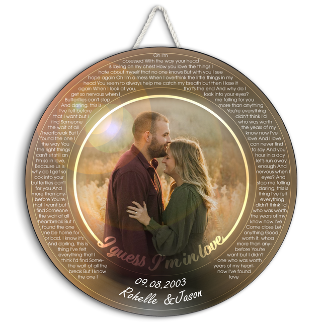 Custom Portrait From Photo, Name And Date, Round Wood Sign