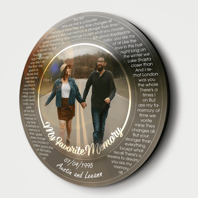 Custom Portrait From Photo, Name And Date, Round Wood Sign