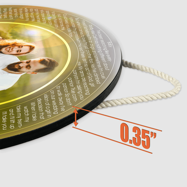 Custom Portrait From Photo, Name And Date, Round Wood Sign