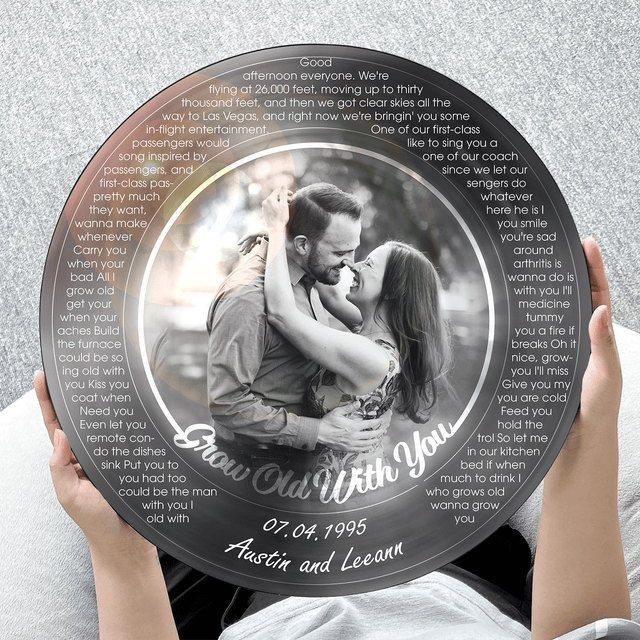 Custom Portrait From Photo, Name And Date, Round Wood Sign