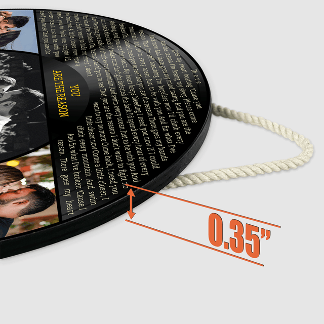 Vinyl Record Inspired Wooden Sign, Custom Song Lyrics & Photo