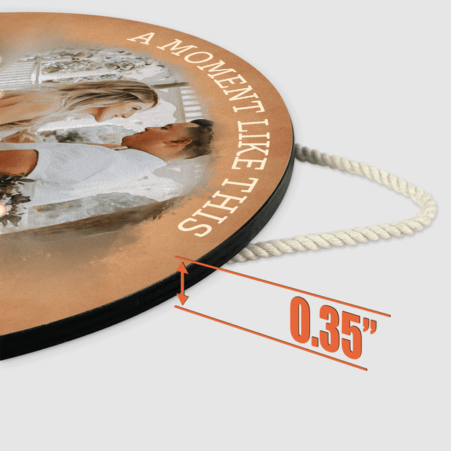 Custom Round Wooden Sign, Couple Portrait Watercolor