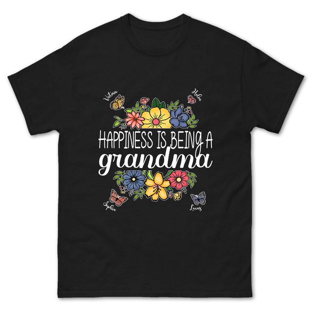 Personalized Floral Grandma Shirt