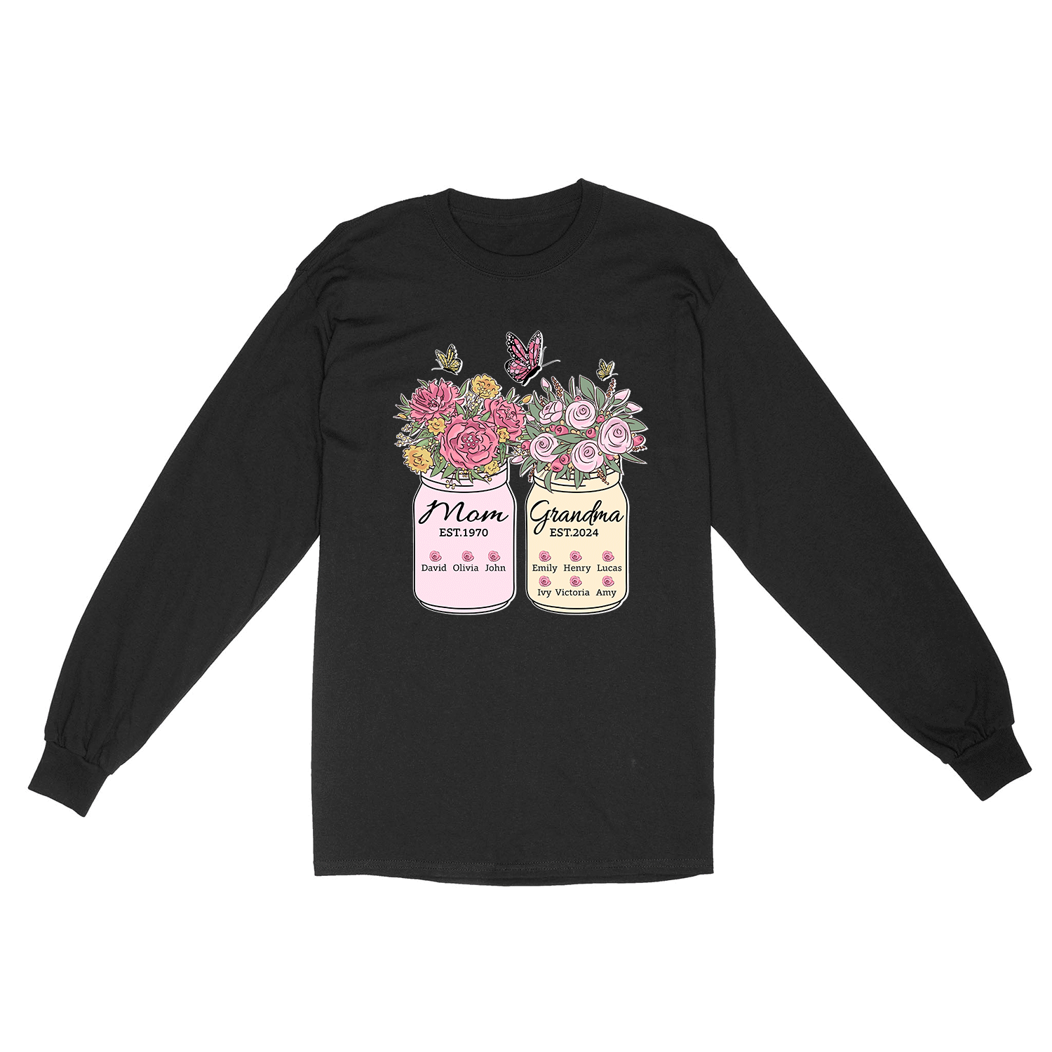 Custom Mom to Grandma Floral Design Shirt
