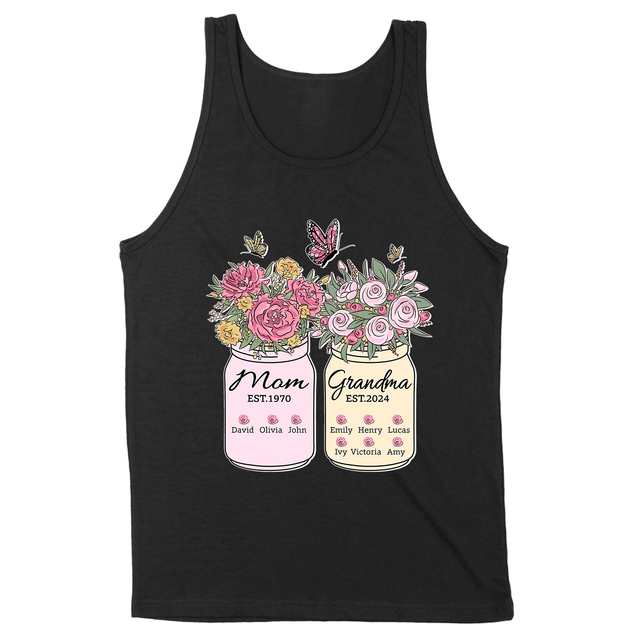 Custom Mom to Grandma Floral Design Shirt