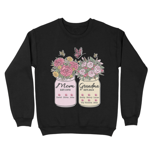 Custom Mom to Grandma Floral Design Shirt