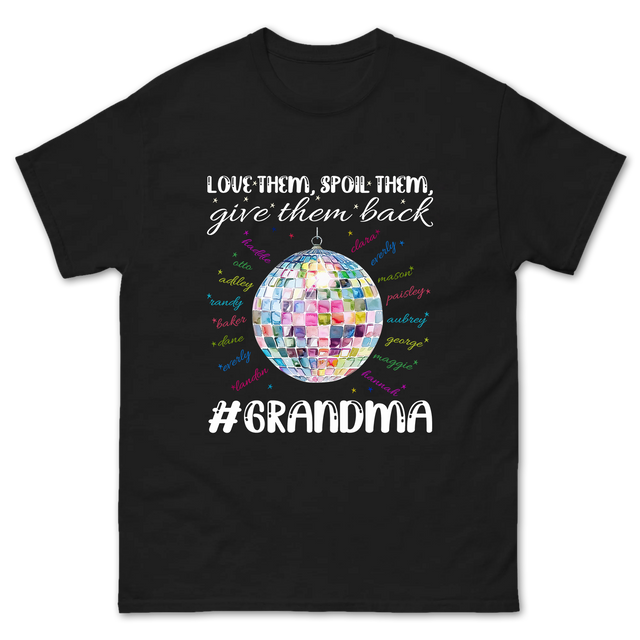 Personalized Grandma Disco Design Shirt