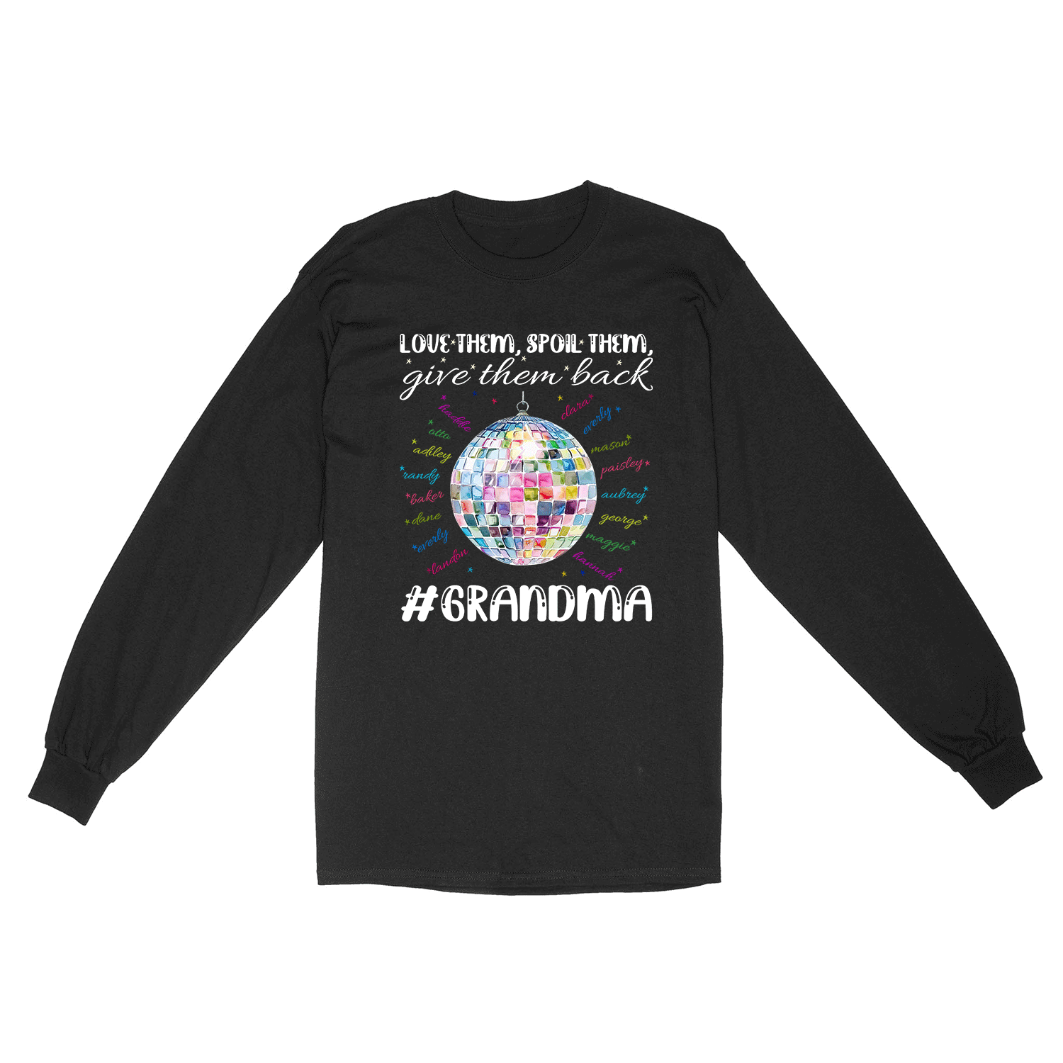 Personalized Grandma Disco Design Shirt