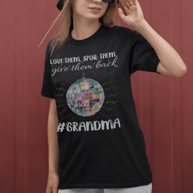 Personalized Grandma Disco Design Shirt