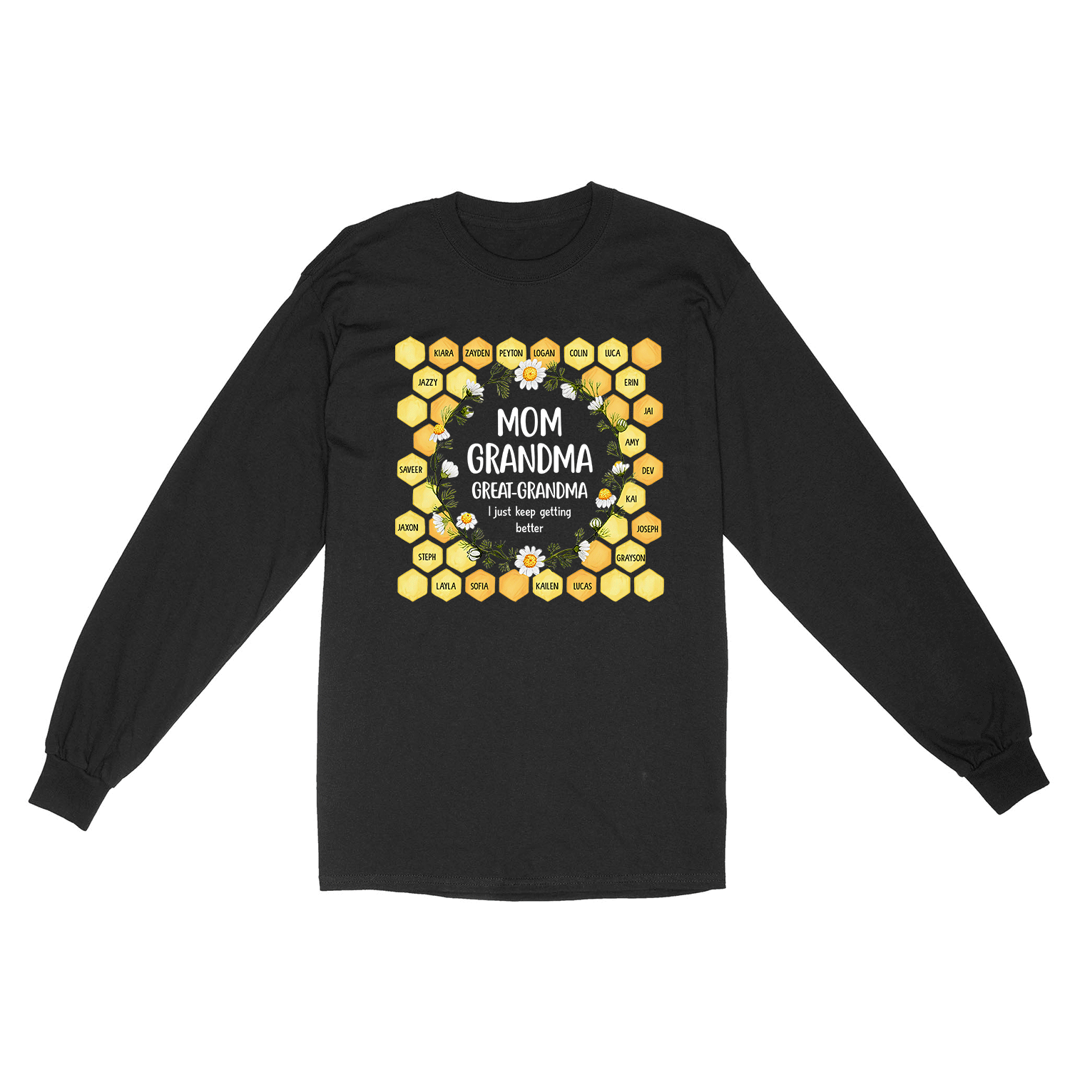 Custom Mom Grandma Great Grandma Honeycomb Design Shirt