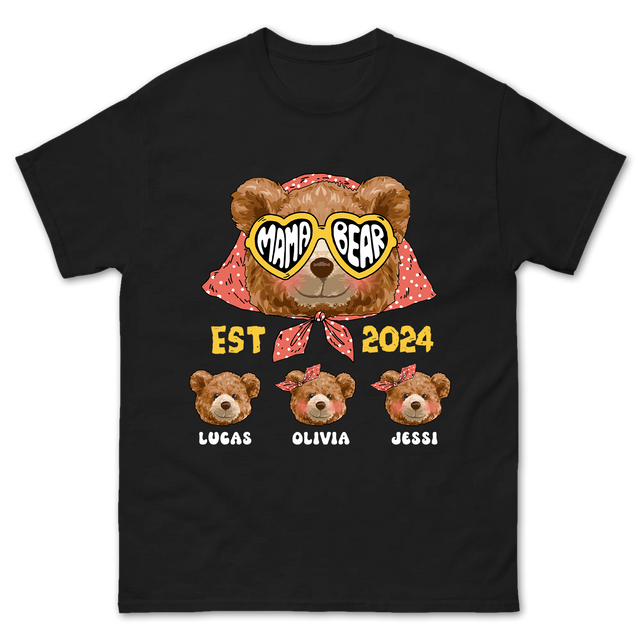 Custom Mama Bear and Cubs Design Shirt