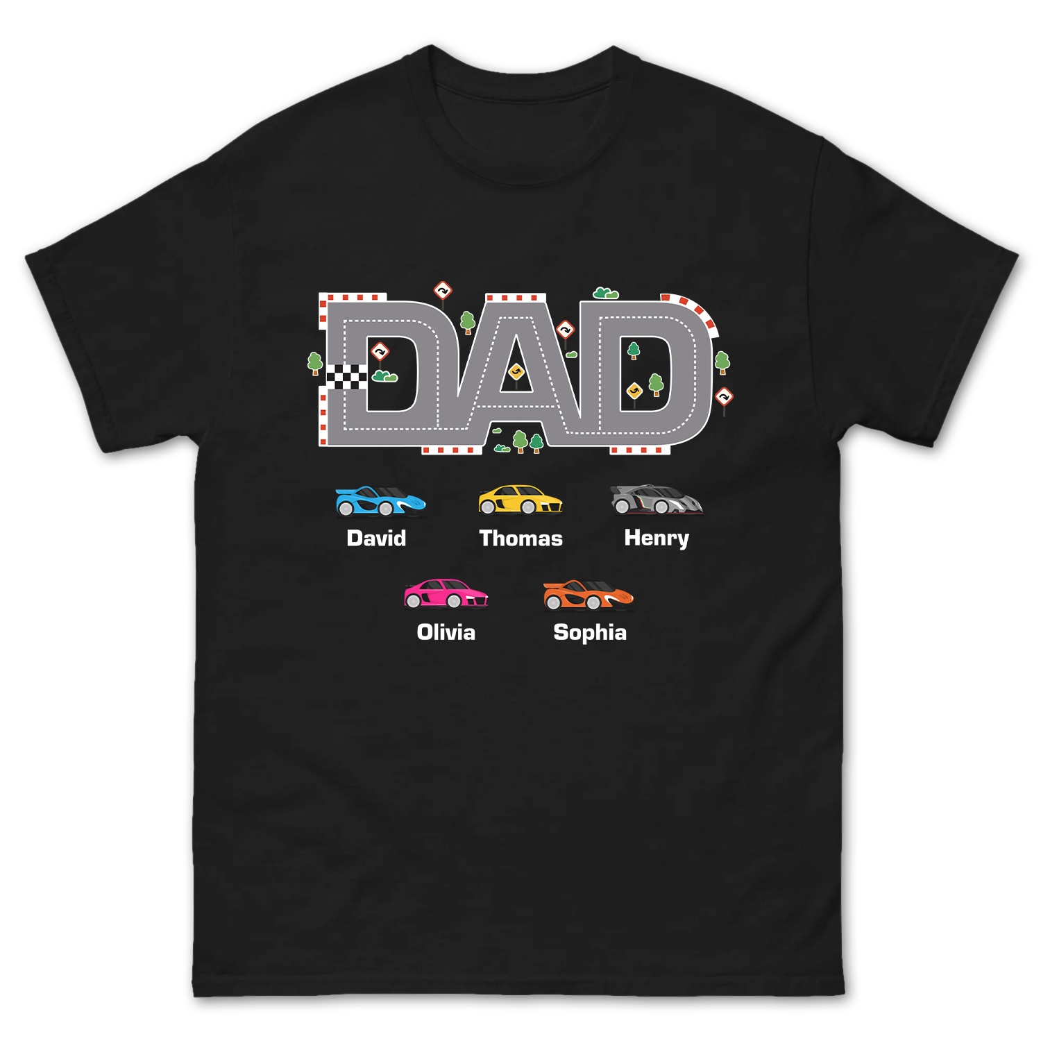 Personalized Racing Dad Car Design Shirt