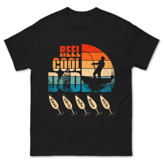 Personalized Reel Cool Dad Custom Children Name Shirt