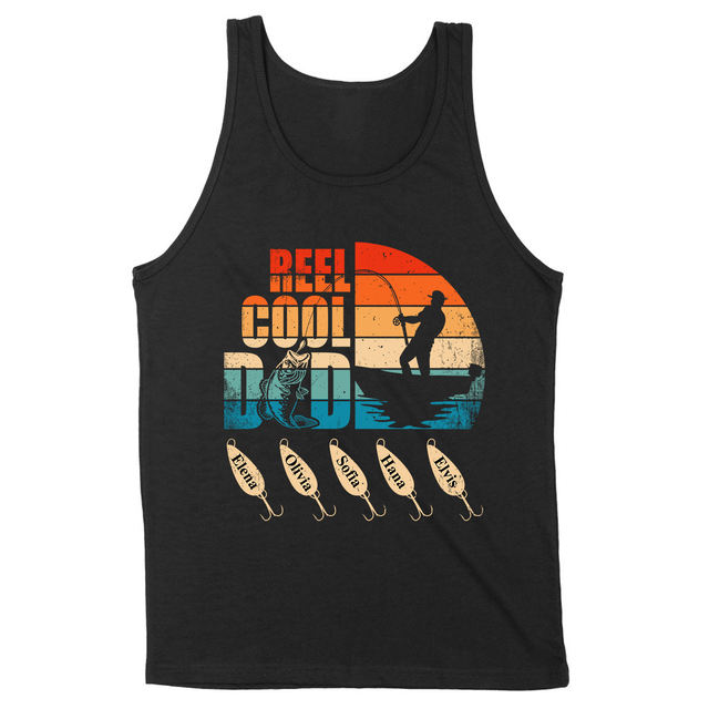Personalized Reel Cool Dad Custom Children Name Shirt