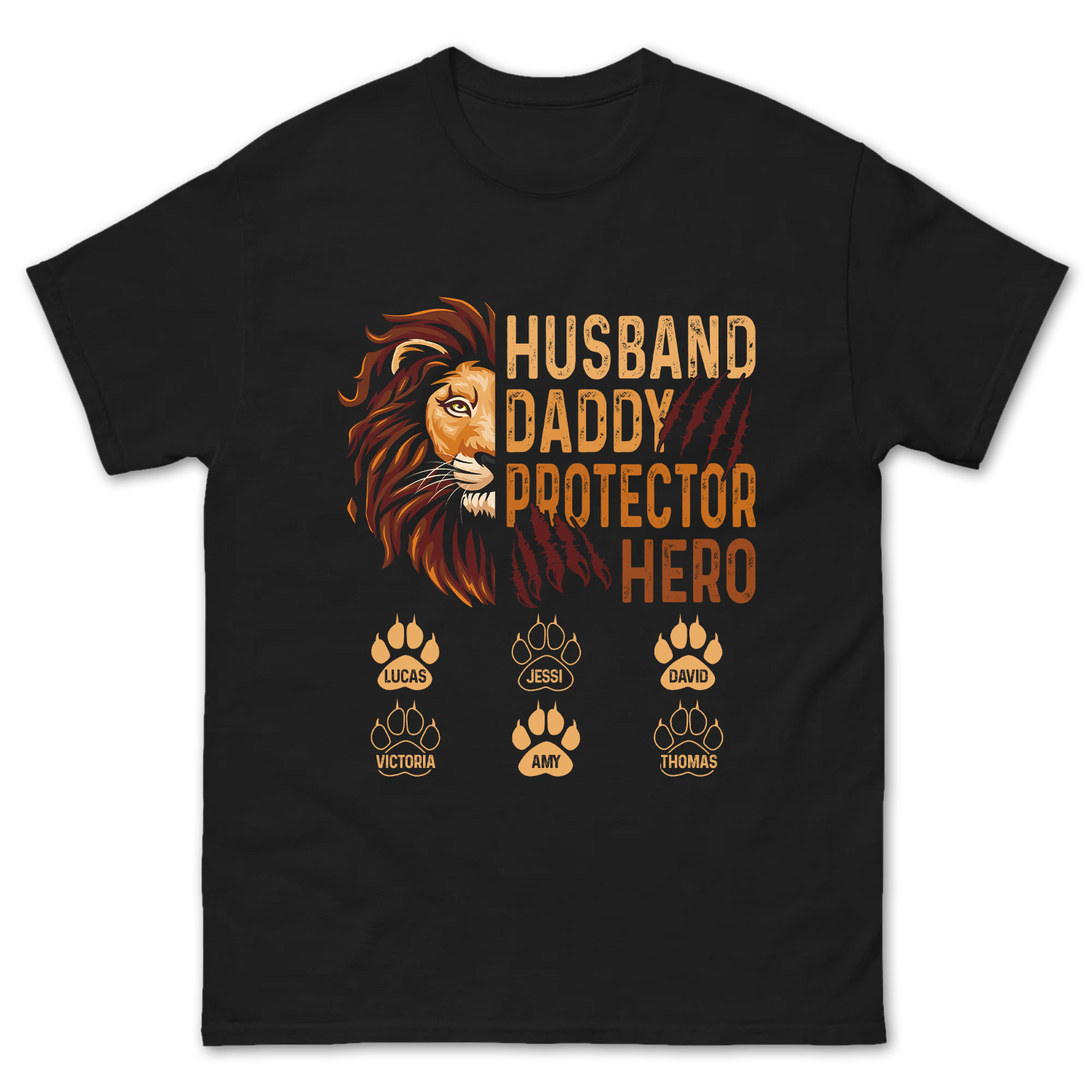 Custom Husband Daddy Protector Hero Lion Design Shirt