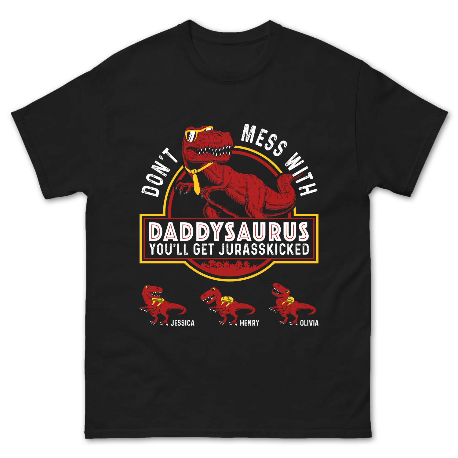 Personalized Daddysaurus Custom Children Name Shirt