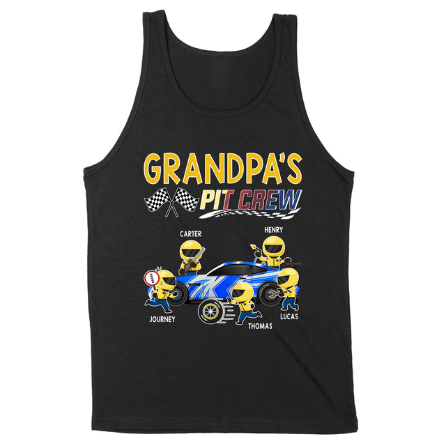 Personalized Grandpa Pit Crew Custom Children Name Shirt