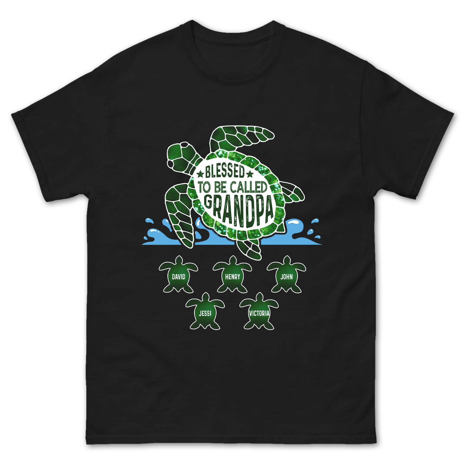 Personalized Grandpa Turtle Design Shirt