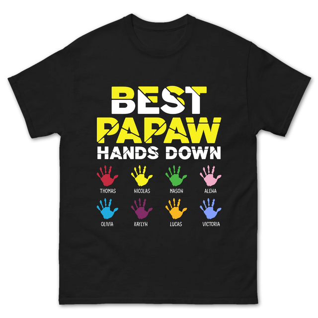Custom Best Papaw Handprints Design Shirt