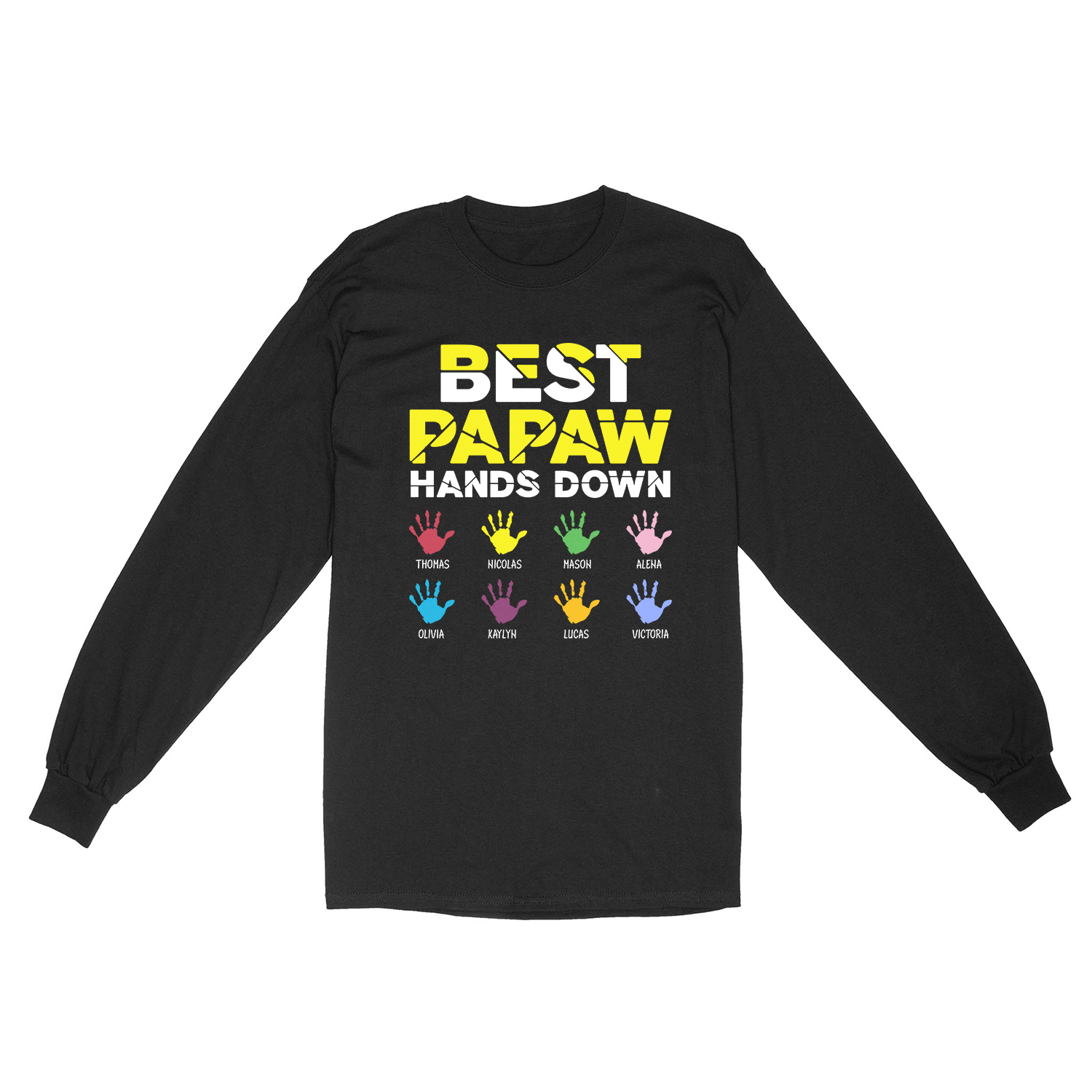 Custom Best Papaw Handprints Design Shirt