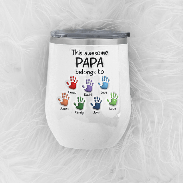 This Awesome Papa Belongs To Wine Tumbler