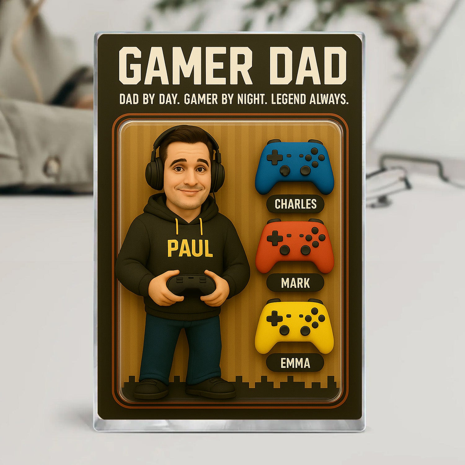 Gamer Dad Cooler - Personalized Acrylic Plaque