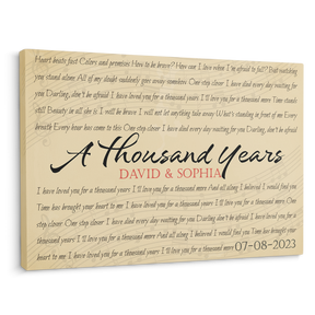 Custom Song Lyrics, Customizable Text Canvas Print