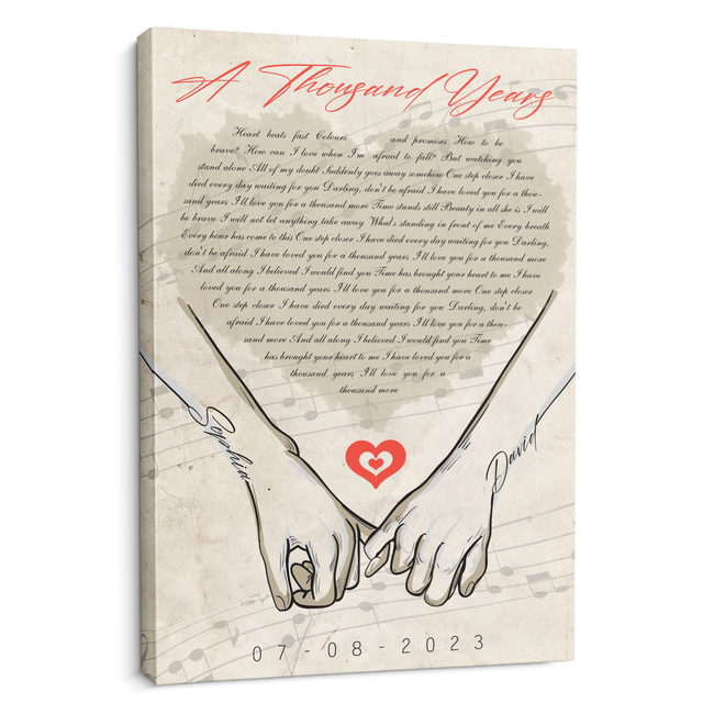 Forever Together Canvas, Custom Song Lyrics, Name & Date