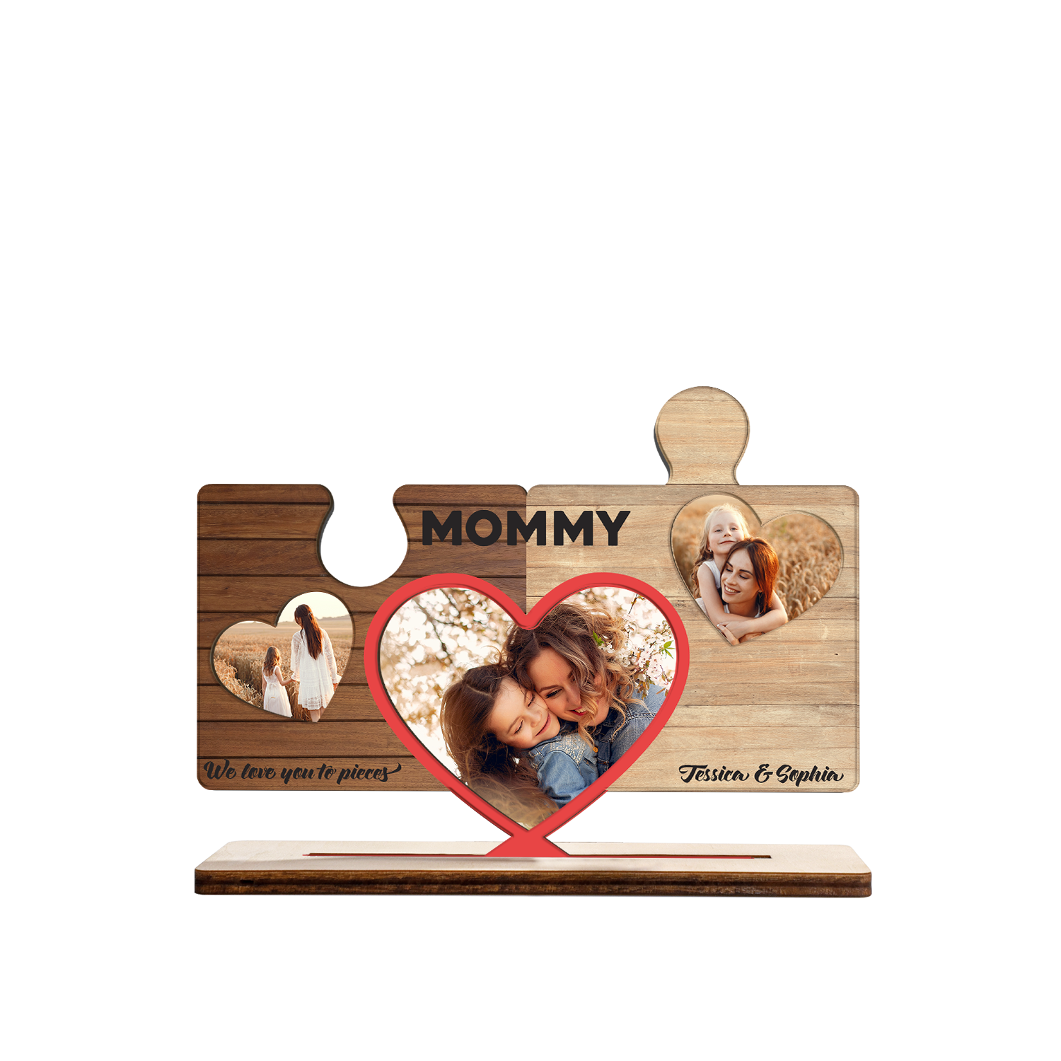 Custom Photo, Puzzle Shape, Wooden Plaque 3 Layers
