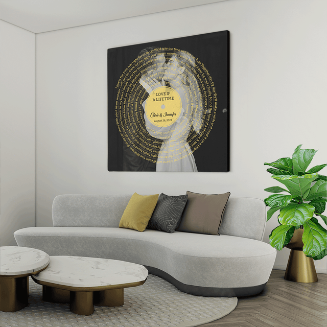 Custom Song Lyrics, Canvas Wall Art, Upload Photo, Vinyl Record