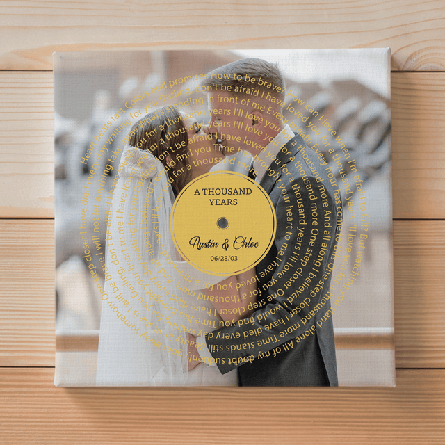 Custom Song Lyrics, Canvas Wall Art, Upload Photo, Vinyl Record