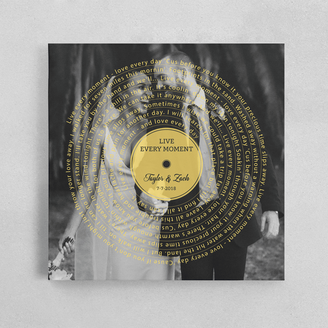Custom Song Lyrics, Canvas Wall Art, Upload Photo, Vinyl Record