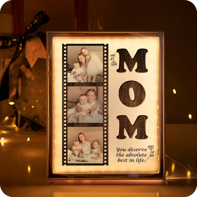 Custom LED Mirror Frame Lamp – Customize Photo Collage Gift For Mom