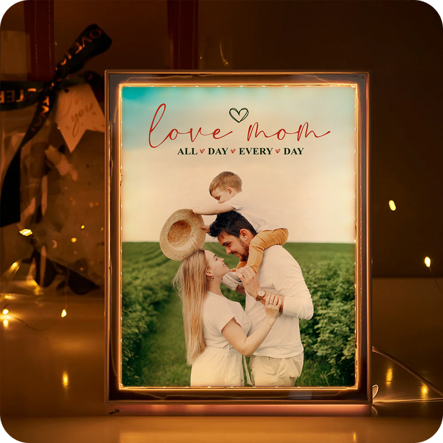 Custom LED Mirror Frame Lamp - Love All Day Every Day
