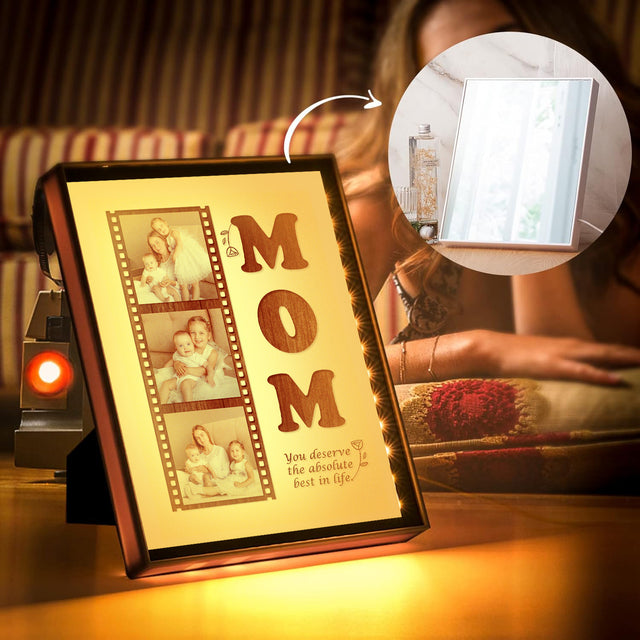Custom LED Mirror Frame Lamp – Customize Photo Collage Gift For Mom