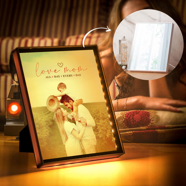 Custom LED Mirror Frame Lamp - Love All Day Every Day