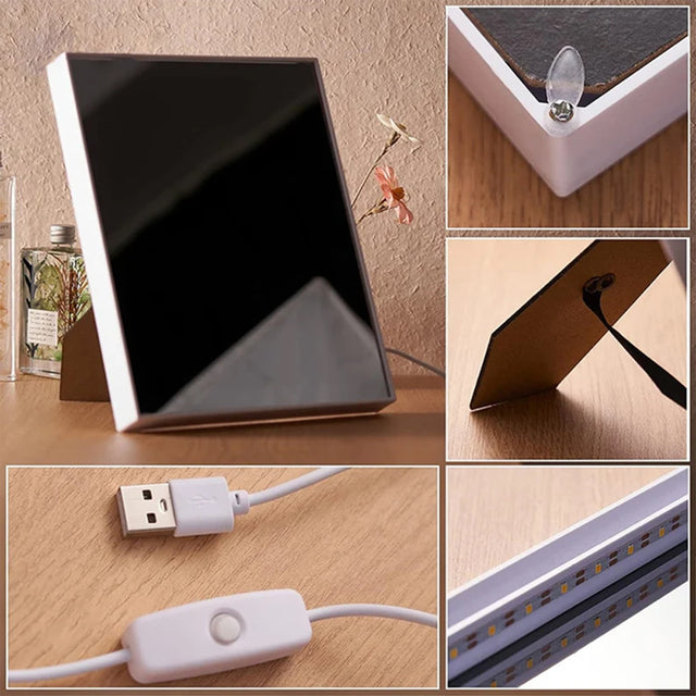 Custom LED Mirror Frame Lamp – Photo Collage & Song for Mom