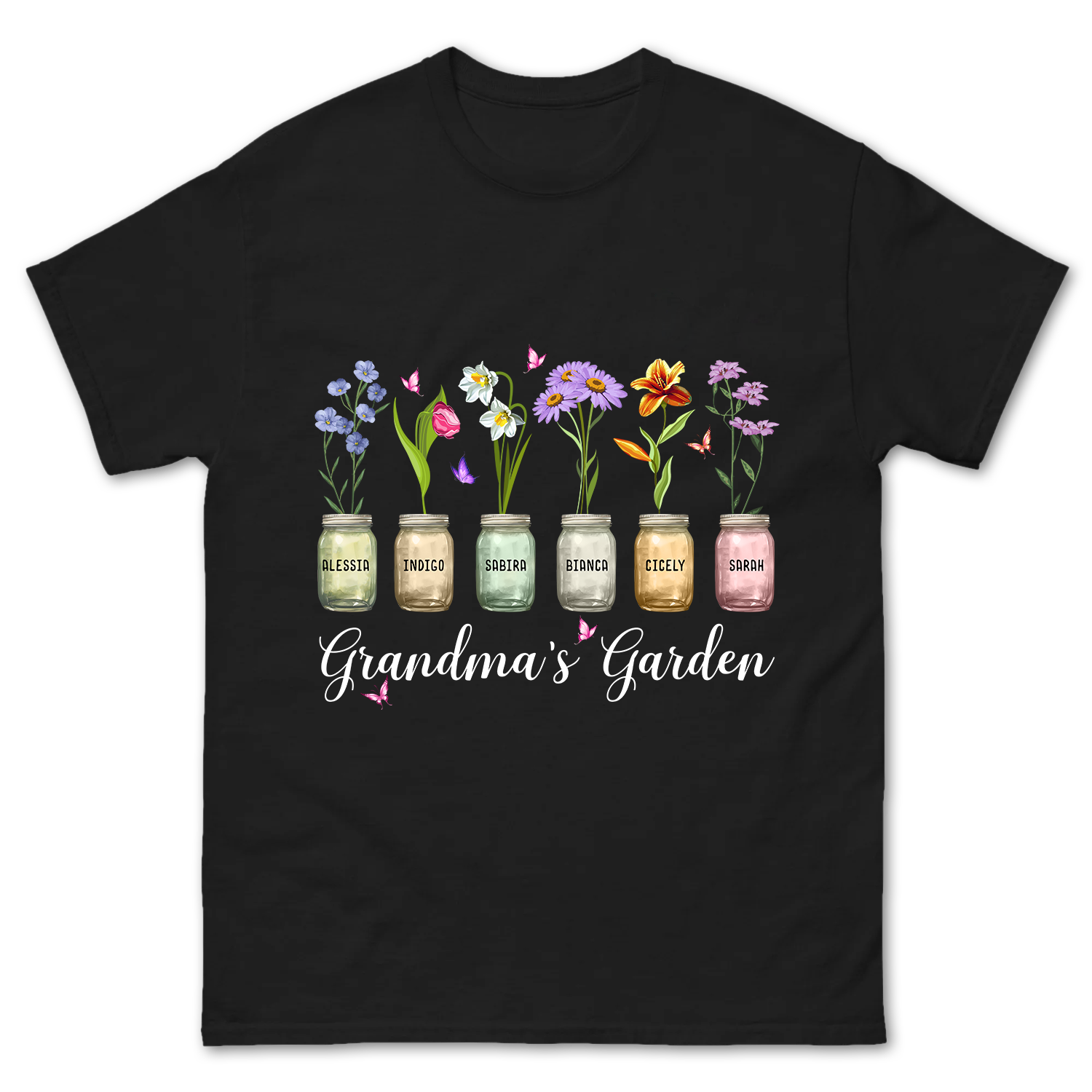 Personalized Grandma's Garden Flower Pot Custom Shirt