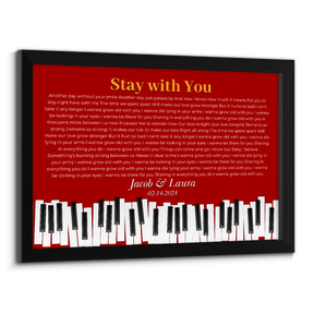 Custom Vintage Maroon Piano Design Framed Art Print
