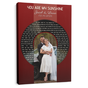 Custom Photo Song Lyrics Vintage Maroon Canvas Print