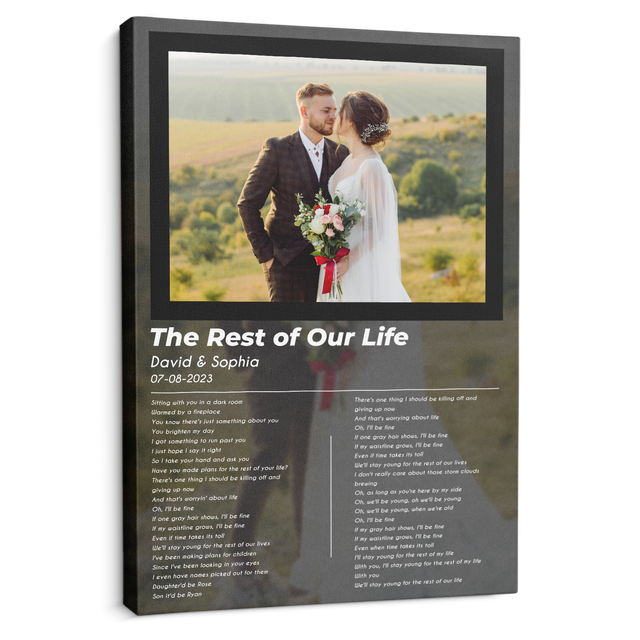 Custom Love Photo Song Lyrics Vinyl Record Canvas Print