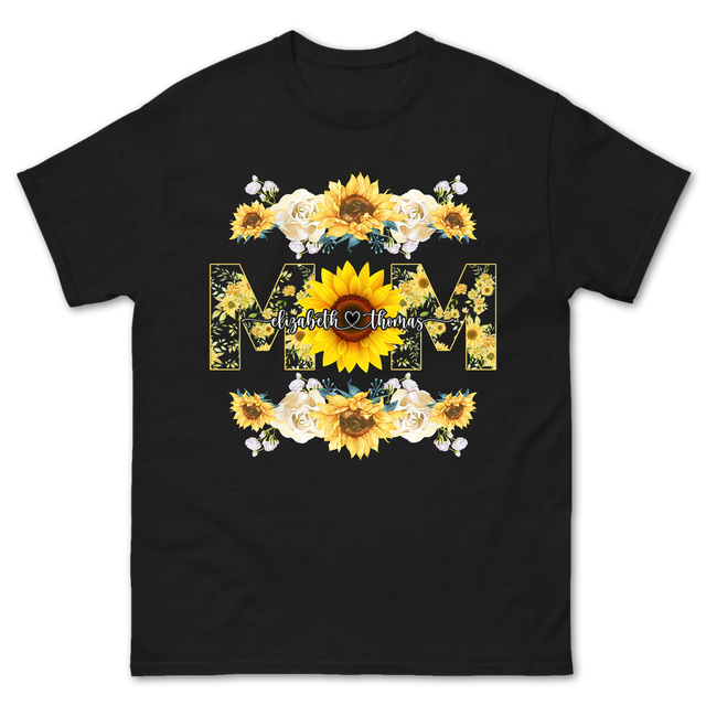 Personalized Sunflower Mom Design Shirt