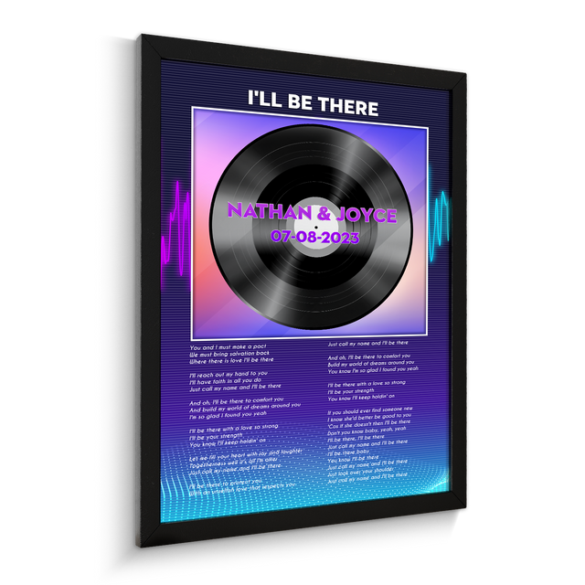 Personalized Song Lyrics Vinyl Record Framed Art Print