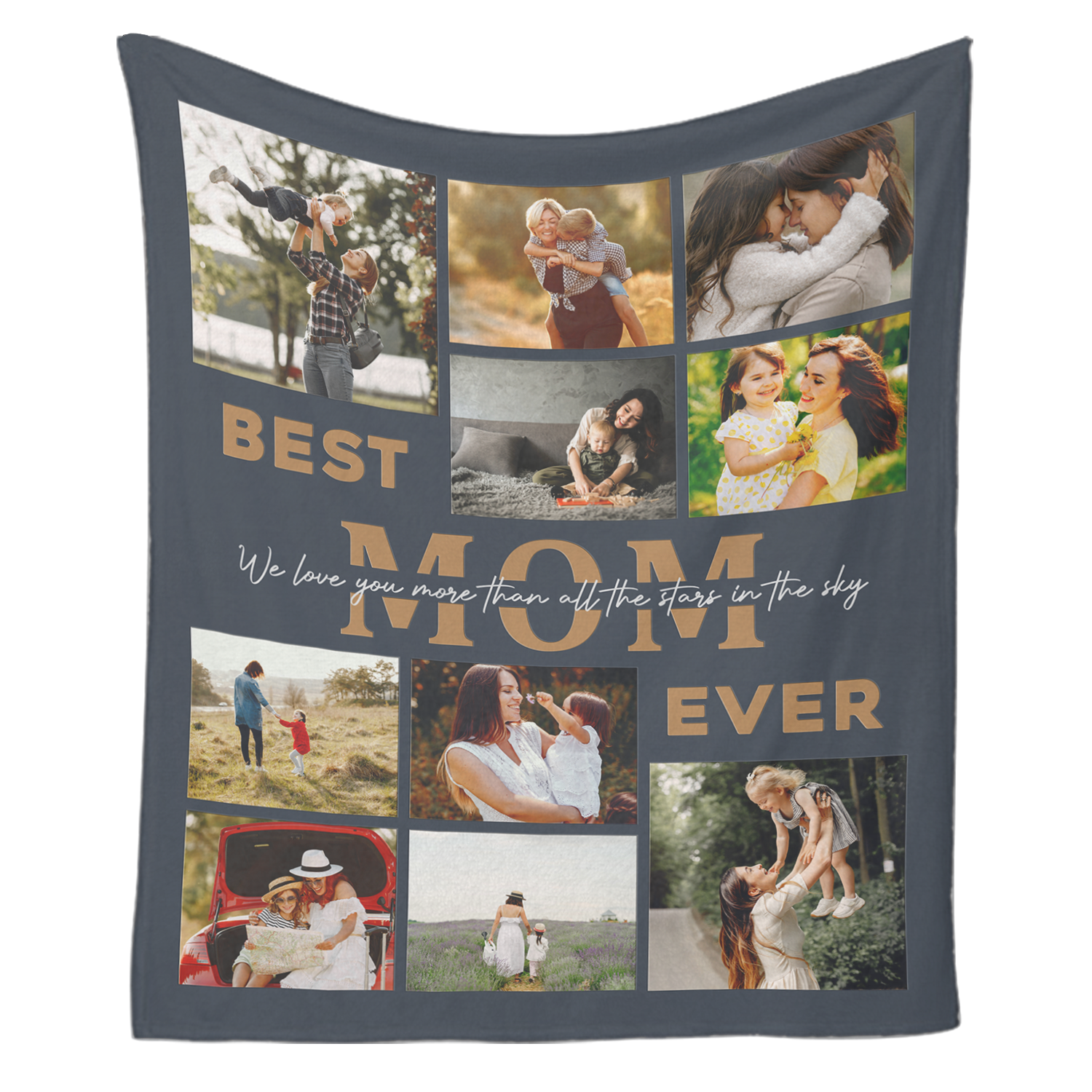 Best Mom Ever Custom Photo Collage, 10 Pictures, Customizable Text Blanket