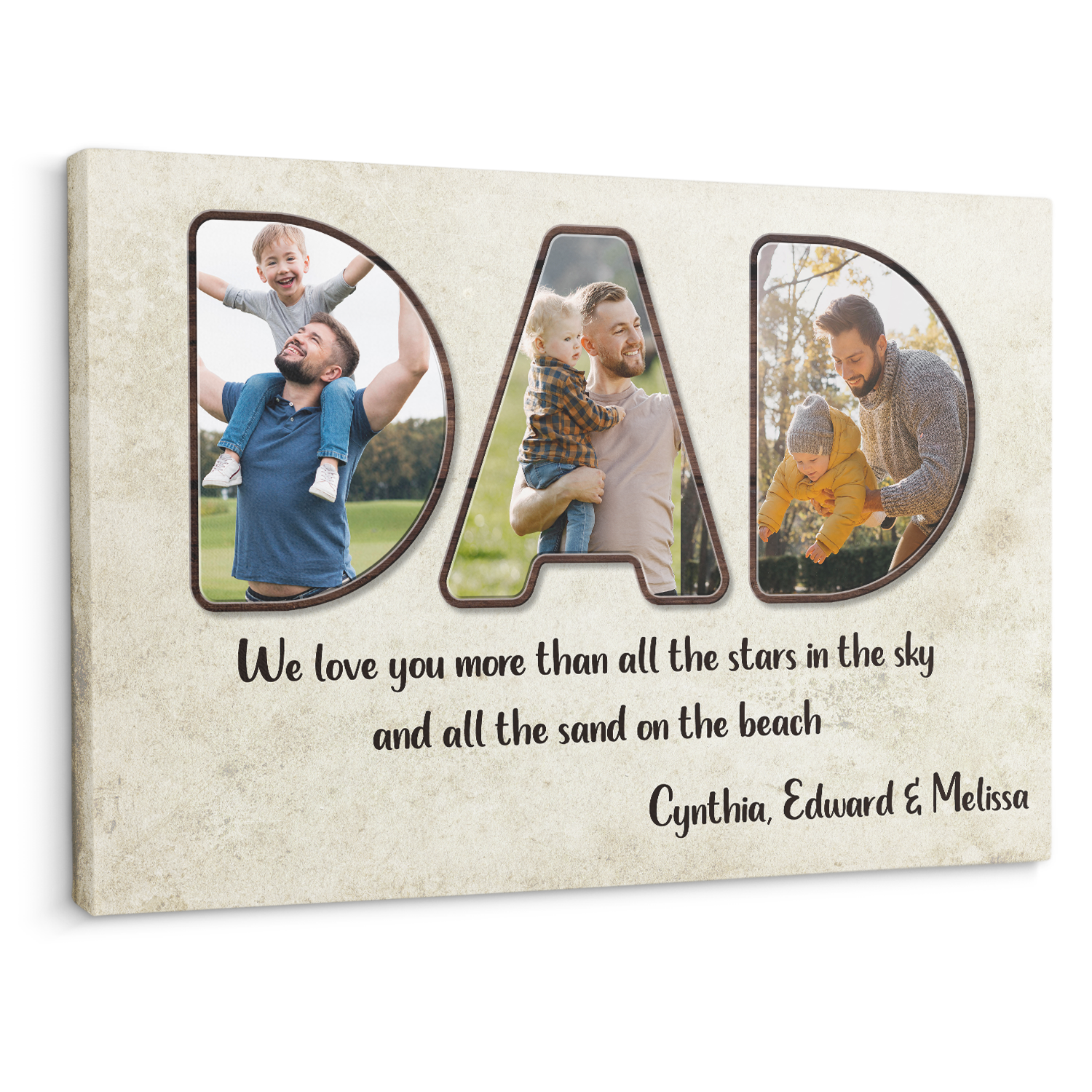 Dad Letter Photo Canvas Print